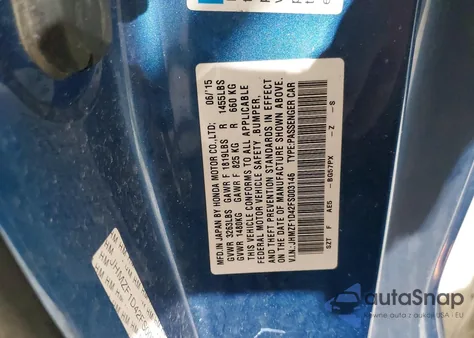 2015 Honda Cr-Z z USA, uszkodzony, nr VIN JHMZF1D42FS003146